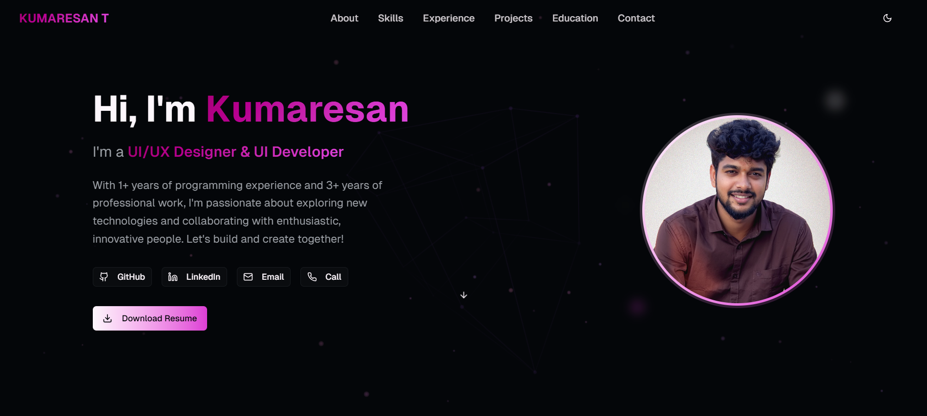 Portfolio Website (Kumaresan)